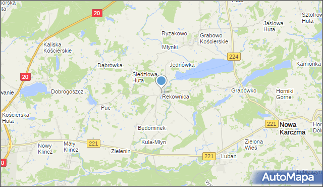 mapa Rekownica, Rekownica gmina Nowa Karczma na mapie Targeo